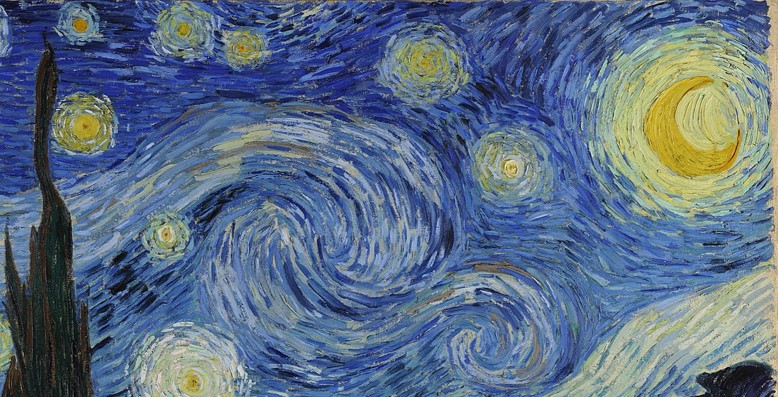 Detalle de Una noche estrellada de Van Gogh